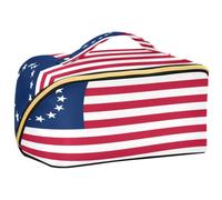 GuoChe Travel Makeup Bag, Betsy Ross Flag Cosmetic Bag