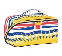 GuoChe Travel Makeup Bag, British Columbia Flag Cosmetic Bag