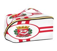 GuoChe Travel Makeup Bag, City Flag Sao Paulo Brazil Cosmetic Bag