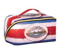 GuoChe Travel Makeup Bag, Costa Rica Flag Blue Red Cosmetic Bag