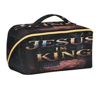 GuoChe Travel Makeup Bag, Gothic Jesus Is King Cosmetic Bag