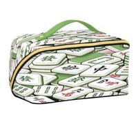 GuoChe Travel Makeup Bag, Mahjong Chinese Green 1 Cosmetic Bag