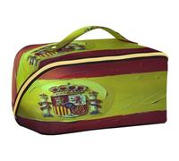 GuoChe Travel Makeup Bag, Spain Flag Spainish National Red Cosmetic Bag