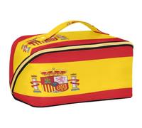 GuoChe Travel Makeup Bag, Spain Flag Spainish National Red Cosmetic Bag