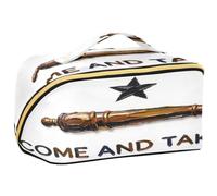 GuoChe Travel Makeup Bag, Texas Flag Come and Take It Cosmetic Bag