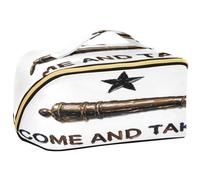 GuoChe Travel Makeup Bag, Texas Flag Come and Take It Cosmetic Bag