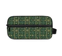 GuoChe Travel Organizer Bag Multi-compartment Full Printed Design for Travel Christmas Green Gold Star Snowflake