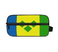 GuoChe Travel Toiletry Bag All-in-One Storage durables Twill Fabric Makeup/Shaving/Toiletry Storage, Flag of Saint Vincent and the Grenadines, One Size, Colorful