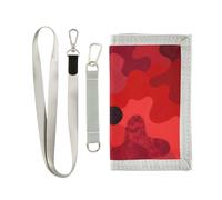 GuoChe Trifold Wallet for Boys Ages 9-12 Mini Outdoor Sports Purse Coin Pocket & Card Holder, Travel Accessory Red Camouflage