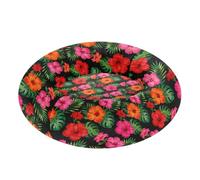 GuoChe Tropical Floral Pattern Pet Cat Bed Warm & Cozy fluffier Cat Cave Bed for Small Size Pets Supplies