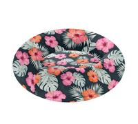 GuoChe Tropical Floral Pattern Pet Cat Beds Relieve Stress fluffier Dog Cave Bed for Small Size Pets Sleeping