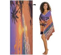 GuoChe Tropical Palm Tree Paradise Ocean Beach Magnetic Beach Towels Oversized