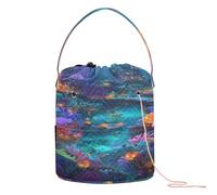 GuoChe Underwater Halloween Castle Crochet Yarn Bag Knitting Crochet Bag Portable Travel Bag for Travel Crochet Storage Crochet