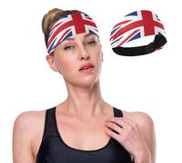 GuoChe United Kingdom Flag No Slip Soft Headbands for Women Stretchy Head Sweat Bands for Women for Tennis Yoga Basketball Basketball