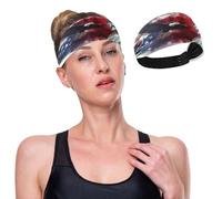 GuoChe Usa Presidents Day Flag & Lady Liberty Cooling Baseball Headband Stretchy Head Bands for Women for Workouts Tennis Daily Use Daily Use