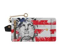 GuoChe Usa - Statue Of Liberty & Stars - Stripes Women's Folding Card Wallet Unique Compact PU Leather Wallet for Women