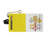 GuoChe Vatican City Flag Women's Small Folding Wallet Convenient Compact PU Leather Wallet for Men Women Travel