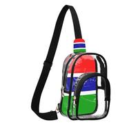 GuoChe Waist Pack See Through durables Fabric Compact Size Adjustable Strap Multi Compartment Front Storage Pocket, National Flag of the Gambia, One Size
