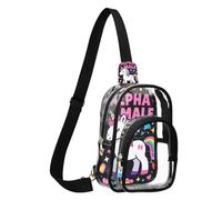 GuoChe Waist Pack Transparent PVC durables Fabric Compact Size Adjustable Strap Multi Pockets Inner Security pouching Storage, Alpha Male, One Size
