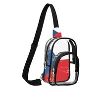 GuoChe Waist Pack Transparent PVC durables Fabric Compact Size Adjustable Strap Multi Pockets Large Main Pocket, National Flag of the Czech Republic, One Size