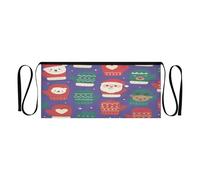 GuoChe Waitress Apron Christmas Mittens Pattern Short Apron 12 inches Serving Aprons For Men Women Waterproof