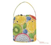 GuoChe Watercolor Fruits Pattern Yarn Storage Bag Bag Yarn Storage Portable Craft Bag for Needle Holder Crochet Organizer