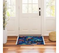GuoChe Welcome Doormat 32x20in Non Slip Rubber Outdoor Indoor Entrance Ultra Thin Kitchen Mat for Stairs Terrace Garage Laundry Balcony Monsters Jam Themed