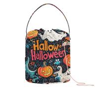 GuoChe Witchy Halloween Happy Art Yarn Storage Knitting Bags Totes Portable Travel Storage for Yarn Balls Travel Knitting