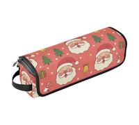 GuoChe with Removable Heat Resistant Mat for Flat Irons, Straighteners, Curling Irons, Santa Claus Pattern Red Background Travel Bag for Hair Tools