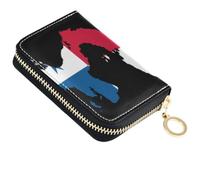 GuoChe Womens Credit Card Holder Wallet RFID Zimbabwe National Pride Flag | Cash Purse, Travel Zipper Coin Pocket, Compact Clutch, PU Leather, ID Window, 9 Card Slots, Ladies Gift Woman