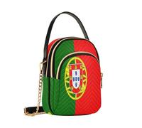 GuoChe Women's Crossbody Handbags Trendy Lightweight Waterproof Polyester 3 Zipper Pockets Convertible Shoulder & Crossbody for Daily Use Portugal Flag