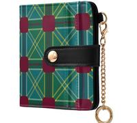 GuoChe Women's Folding Card Wallet Cute PU Leather Wallet for Women, Anderson Tartan Plaid Scottish Clan Family, One Size, Modern