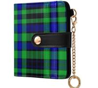 GuoChe Women's Folding Card Wallet Cute PU Leather Wallet for Women, Clan Campbell Watch Scottish Tartan Family Plaid, One Size, Modern