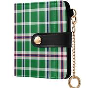 GuoChe Women's Folding Card Wallet Cute PU Leather Wallet for Women, Clan Mackenzie Modern Scottish Tartan Family Plaid, One Size, Modern