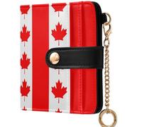GuoChe Women's Folding Card Wallet Waterproof Compact PU Leather Wallet for Women Girls, Canada Flag1, One Size, Modern