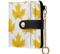 GuoChe Women's Folding Card Wallet Waterproof Compact PU Leather Wallet for Women Girls, Canada Gold Maple Leaf, One Size, Modern