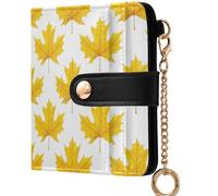 GuoChe Women's Folding Card Wallet Waterproof Compact PU Leather Wallet for Women Girls, Canada gold maple leaf2, One Size, Modern