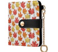 GuoChe Women's Folding Card Wallet Waterproof Compact PU Leather Wallet for Women Girls, Canada Maple Leaf, One Size, Modern