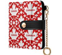 GuoChe Women's Folding Card Wallet Waterproof Compact PU Leather Wallet for Women Girls, Canadian Maple Leaf Canada4, One Size, Modern