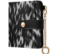 GuoChe Women's Folding Wallet For Women Cute Compact PU Leather Wallet for Woman Girl, Cow Lookalike Cowhide Skin Print Farm Animal Black, One Size, Modern