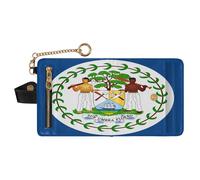 GuoChe Women's Folding Wallet Portable PU Leather Folding Wallet for Girls Women Ladies, National Flag of Belize, One Size, Modern