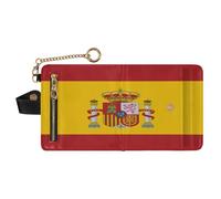 GuoChe Women's Folding Wallet Portable PU Leather Folding Wallet for Girls Women Ladies, National Flag of Spain, One Size, Modern