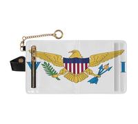 GuoChe Women's Folding Wallet Portable PU Leather Folding Wallet for Girls Women Ladies, US Virgin Islands Flag, One Size, Modern