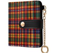 GuoChe Women's Folding Wallet With Card Slots Cute PU Leather Wallet for Men Women Travel, Scottish Clan Stewart Tartan Plaid, One Size, Modern