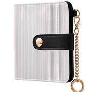 GuoChe Women's Folding Wallet With Card Slots Portable Premium PU Leather Wallet for Woman Girl, Pastel Blush Stripes Abstract Vertical Lines, One Size, Modern