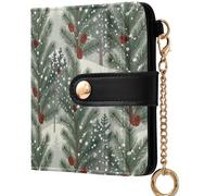 GuoChe Women's Minimalist Folding Wallet Convenient Compact PU Leather Wallet for Women Girls, Blush Bow Coquette & Cheetah Star, One Size, Modern