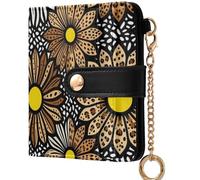 GuoChe Women's Minimalist Folding Wallet Convenient Compact PU Leather Wallet for Women Girls, safaris Floral Boho Flowers Cute Animals Girls, One Size, Modern