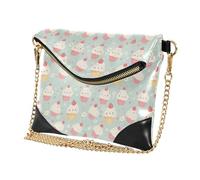 GuoChe Women's PU Leather Handbag Clutch Anti-Theft Evening Purses for Lady Whimsical Cupcake - Cherry Reverie