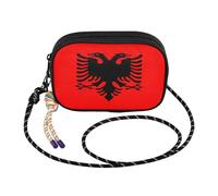 GuoChe Womens Purses Crossbody for Mens Beauty with Adjustable Strap Side Bags For Hiking Traveling, National Flag of Albania, One Size