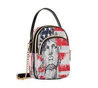 GuoChe Women's Shoulder Handbag Trendy Lightweight durables Polyester Anti-scratch Detachable Gold Chain Strap for Travel & Shopping Usa - Statue Of Liberty & Stars - Stripes